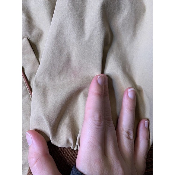 Vintage 70s Inspired MOD Blank Bomber Jacket L Brown Beige Trim Made In Japan - Picture 4 of 9